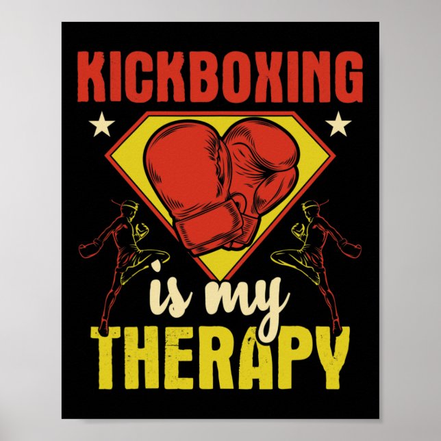 Póster El kickboxing es mi terapia - Artes marciales de k (Frente)
