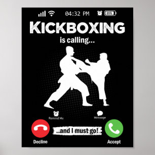 Póster El kickboxing está llamando a los hombres de artes