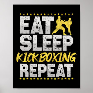 Póster El Kickboxing Repetición Retro Artes Marciales Hom