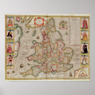 Póster El Kingdome de Inglaterra, grabado por Jodocus