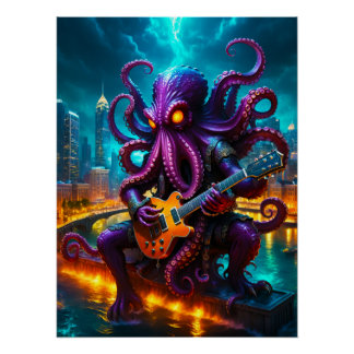 Póster El Kraken Monstruo Rockstar