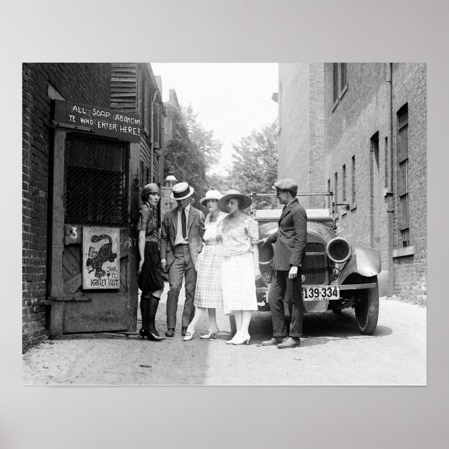 Póster El Krazy Kat Speakeasy, 1921. Foto de cosecha de v (Frente)