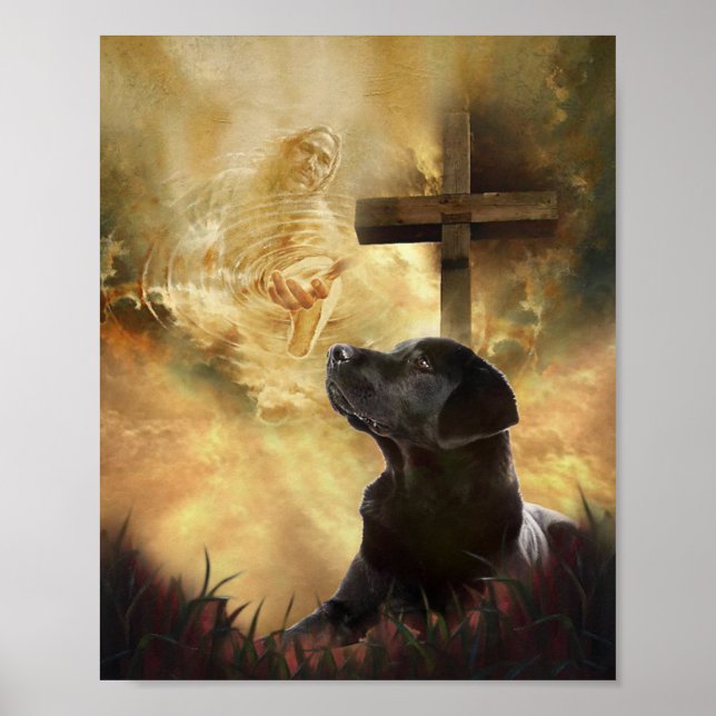 Póster El Labrador Negro Toma Mi Mano Jesús (Frente)