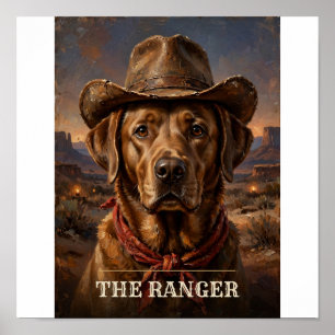 Póster El Labrador Retriever Ranger Vintage Mascota Occid