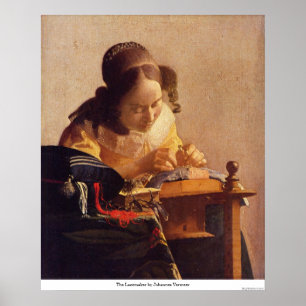 Póster El Lacemaker de Juan Vermeer
