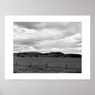 Póster El lado derecho de la fotografía en blanco y negro