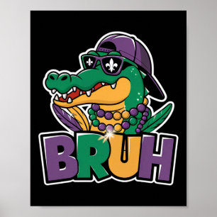 Póster El lagarto Bruh Mardi Gras vestuario de los adoles
