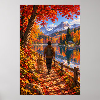 Póster El Lago de Otoño del Vagabundo