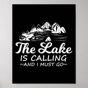 Póster El lago está llamando y debo ir divertido en barca