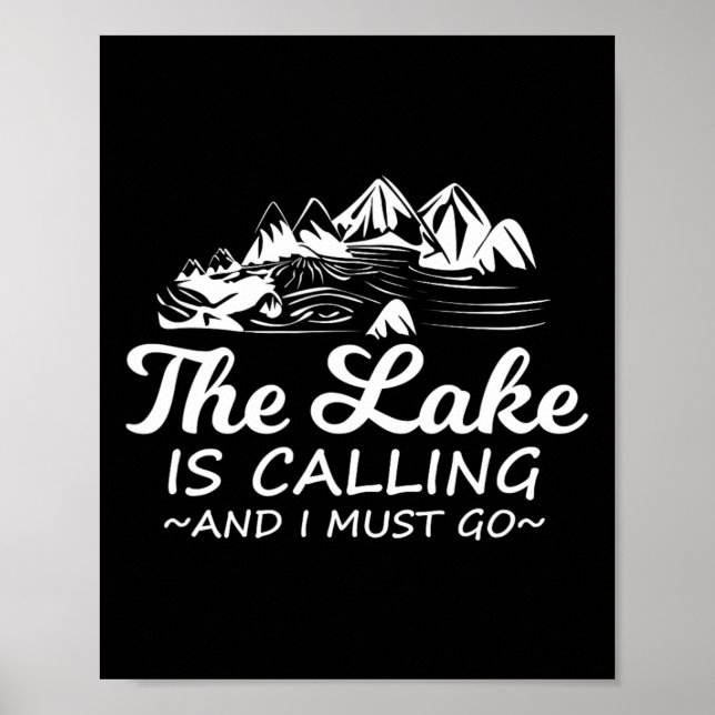 Póster El lago está llamando y debo ir divertido en barca (Frente)