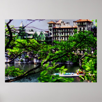 Póster El lago Mohonk de Pachek y la casa Mtn