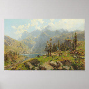 Póster El lago Murg en Suiza, Glaris