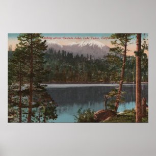 Póster El lago Tahoe, CA - mirando a través del lago