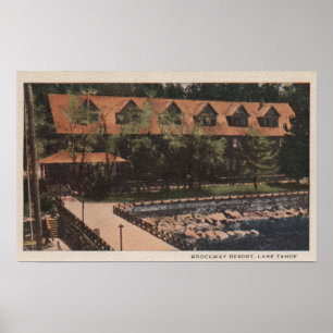 Póster El lago Tahoe, CA - opinión de la casa de campo