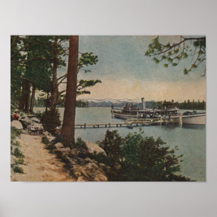 Póster El lago Tahoe, CA - opinión esmeralda de la bahía