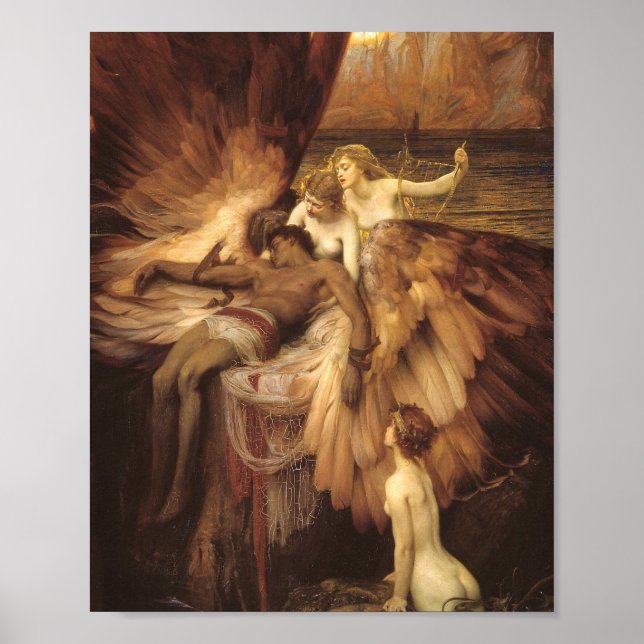 Póster El Lamento De Icarus De Herbert James Draper (Frente)