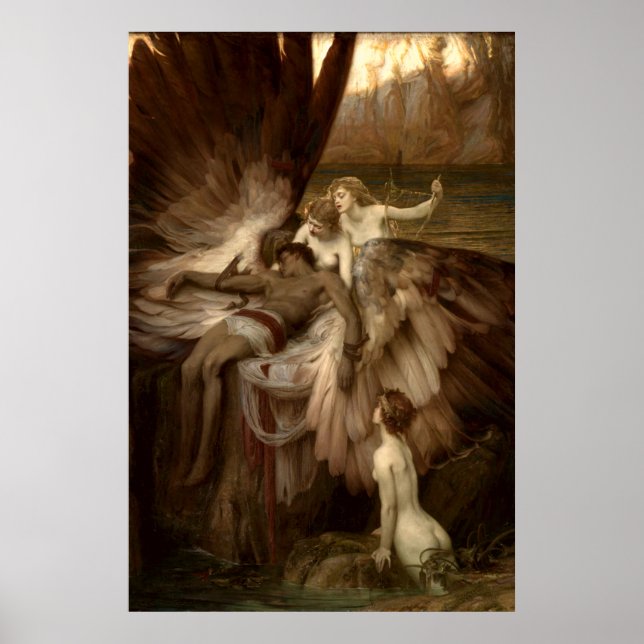 Póster El lamento por Lcarus de Herbert Draper 1898 (Frente)