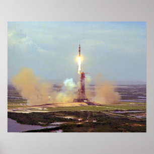 Póster El lanzamiento de Saturn IB del proyecto de la
