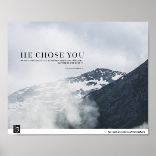Póster Él le eligió (1 2:13 de Thessalonians)