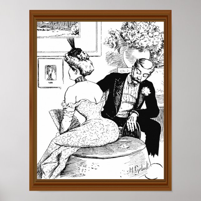 Póster El Leering del Hombre del Corset Lady de Mediados  (Frente)