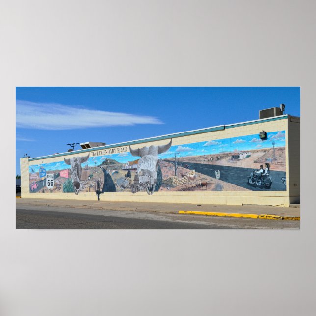 Póster "El legendario mural vial, Ruta 66, Tucumcari (Frente)