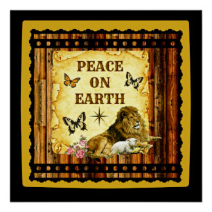 Póster El león coloca con el cordero