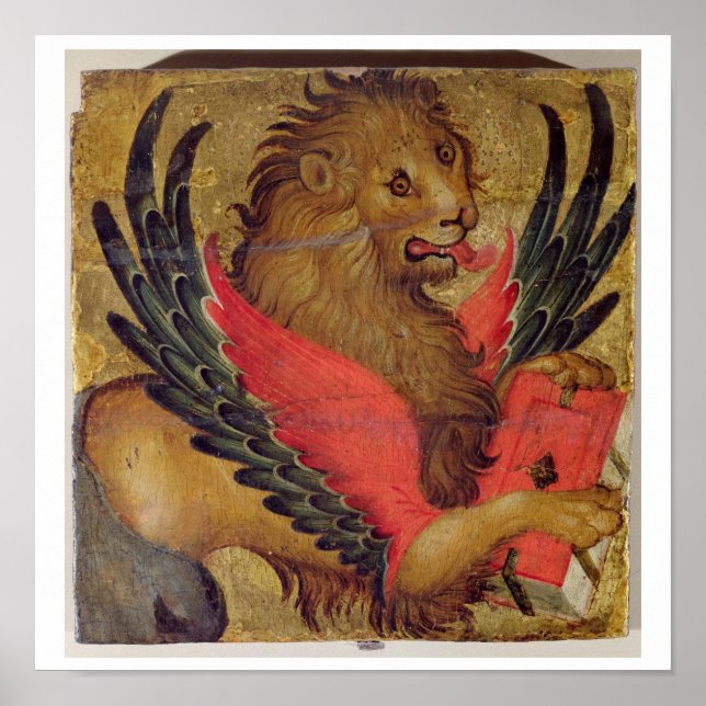 Póster El León de San Marcos (aceite en el panel) (Frente)