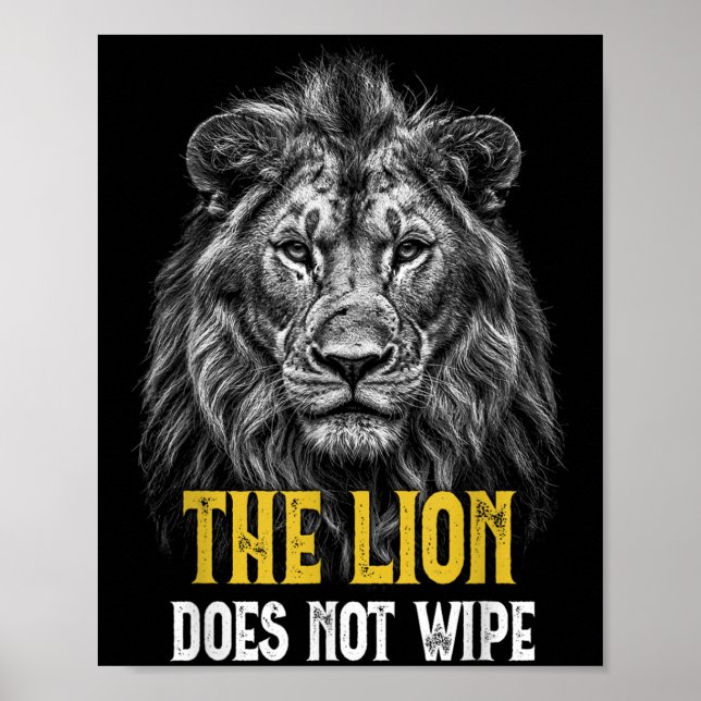 Póster El León No Limpia - Gracioso Meme De León (Frente)