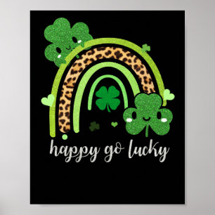 Póster El leopardo del día del arcoiris St Patricks