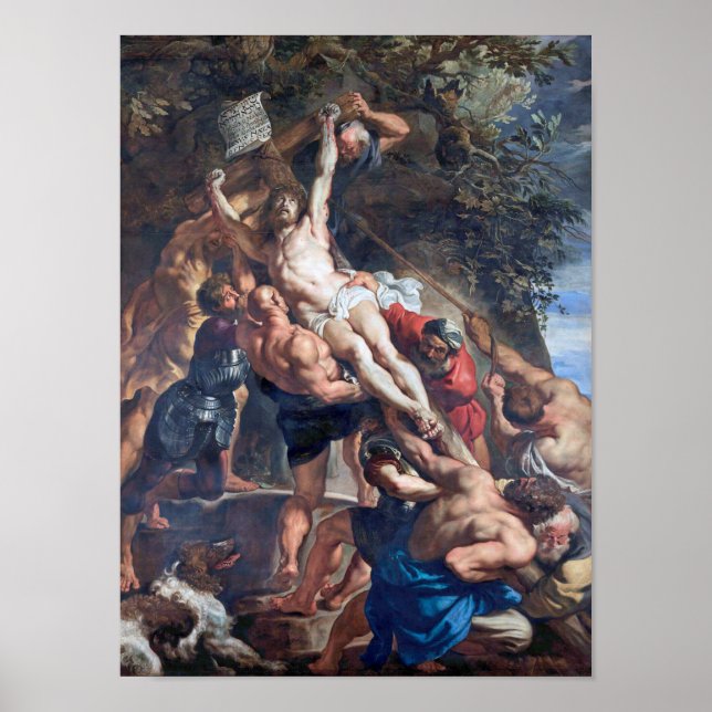Póster El levantamiento de la cruz, Rubens (Frente)