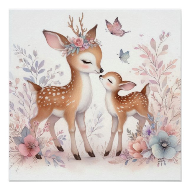 Póster El libro de cuentos Woodland Babies Deer Love (Anverso)