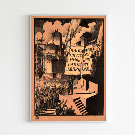 Póster "El libro es nada más... Poster soviético de propa