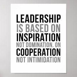 Póster El Liderazgo Se Basa En La Inspiración