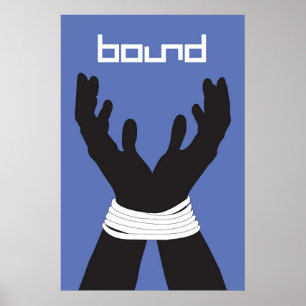 Póster El límite registra el poster atado las manos