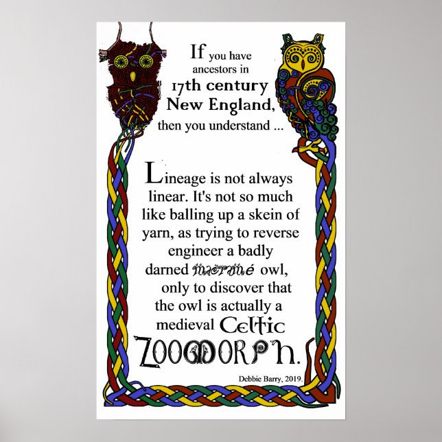 Póster El linaje no siempre es lineal, Macrame Owl Poster (Frente)