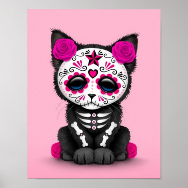 Póster El lindo día rosado del gato gatito muerto (Frente)