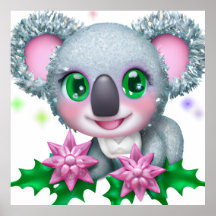 El lindo oso kawaii Koala con flores