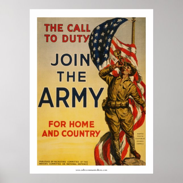 Póster El llamado al deber - Únete al ejército (Frente)