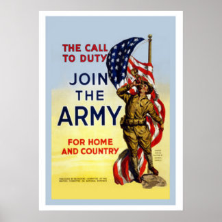 Póster El Llamado Al Deber-Unirse Al Ejército