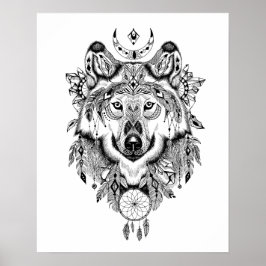 Póster El lobo monocromo