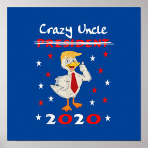 Póster El loco tío Trump Duck 2020 regalo gracioso