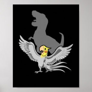 Póster El loro chillón Birb Memes divertidos T-Rex Cocka