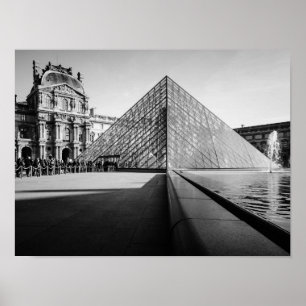 Póster El Louvre en BW