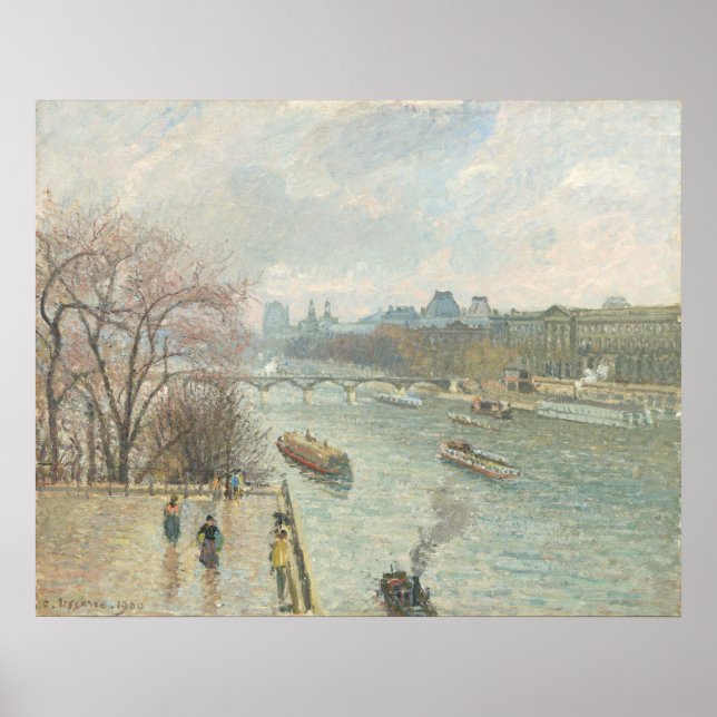 Póster El Louvre, tarde - Bella Artes Camille Pissarro (Frente)