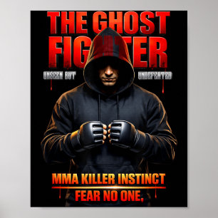 Póster El luchador de Gh0st MMA Instinto Asesino Mixto
