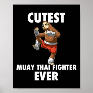 Póster El luchador de perezoso más lindo de todos - Muay