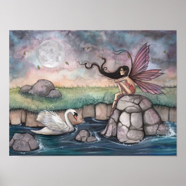 Póster El lugar de encuentro Fairy and Swan Fantasy Art P (Frente)