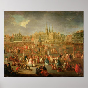 Póster El lugar magnífico durante carnaval, Cambrai, 1765