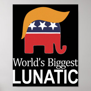 Póster El lunático más grande del mundo - Anti Trump - 