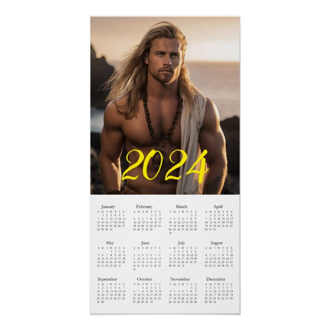Póster El Macho Más Brutal 2024. Calendario (Anverso)